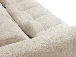 Sofá de 3 lugares convertível abertura rápidatecido bouclé bege, cama 140 cm RETUNA II