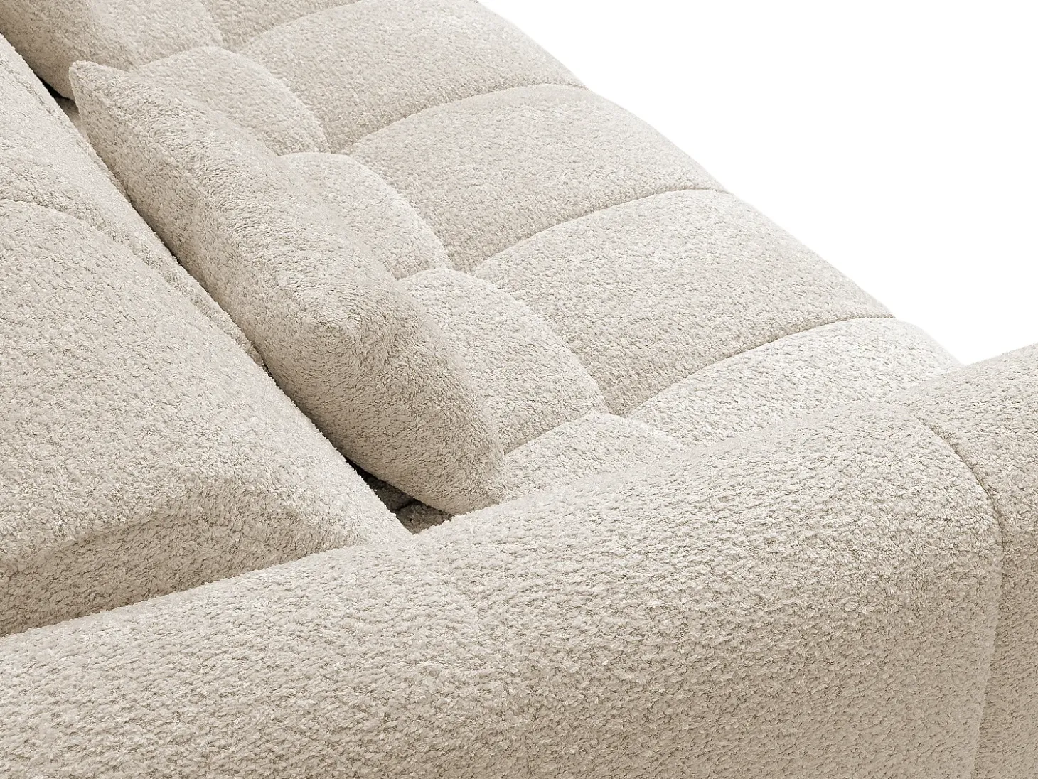 Sofá de 3 lugares convertível abertura rápidatecido bouclé bege, cama 140 cm RETUNA II
