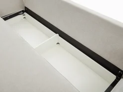 Sofá de 3 lugares convertível tecido bege com assento memória de forma SITALA