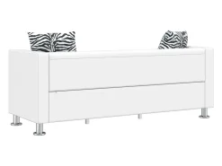 Sofá de 3 lugares couro artificial branco