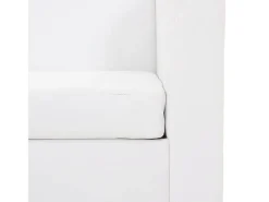 Sofá de 3 lugares couro artificial branco