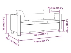 Sofá de 3 lugares couro artificial branco