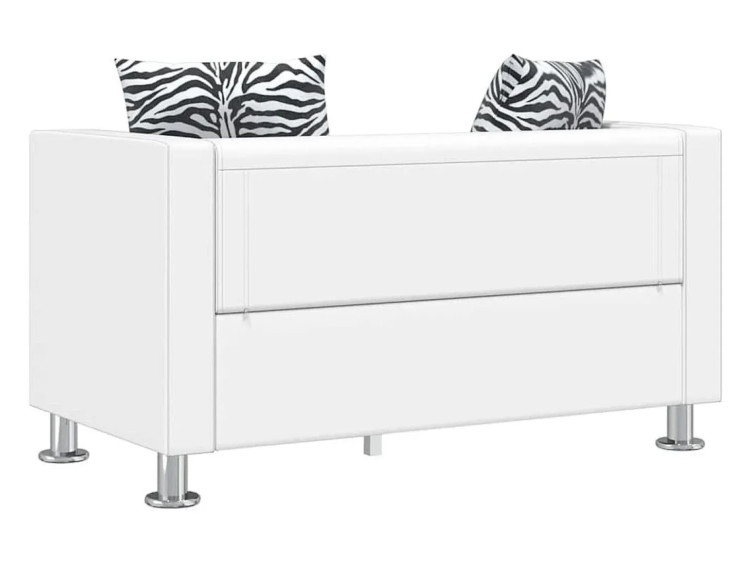 Sofá de 2 lugares couro artificial branco