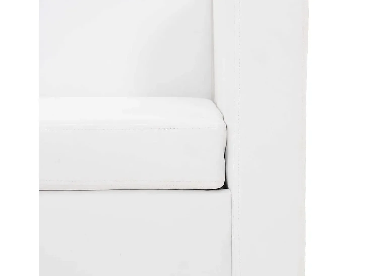 Sofá de 2 lugares couro artificial branco