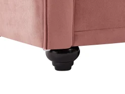 Sofá de 3 lugares e cadeirão Veludo rosa CHESTERFIELD