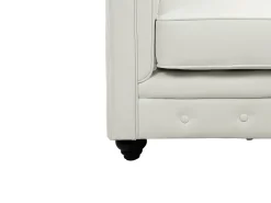 Sofá de 3 lugares e cadeirão em pele sintética Branco - CHESTERFIELD