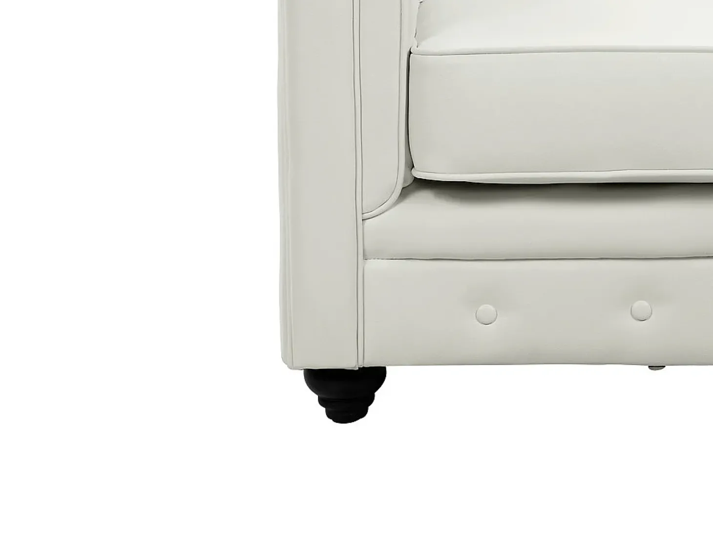 Sofá de 3 lugares e cadeirão em pele sintética Branco - CHESTERFIELD