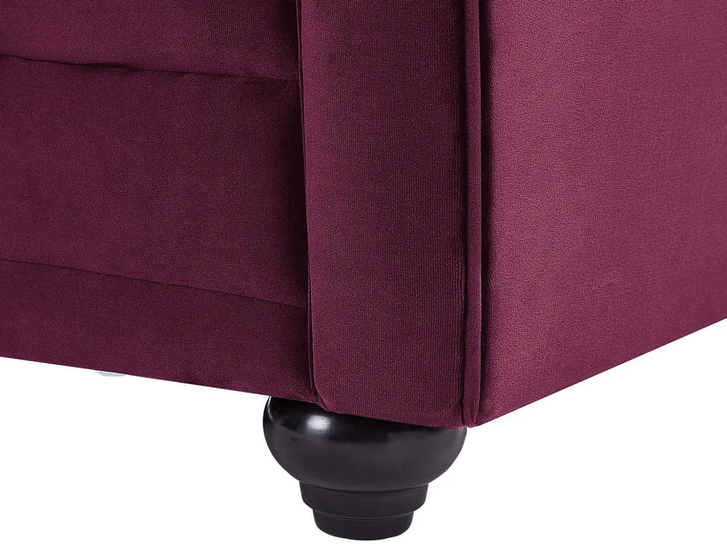 Sofá de 3 lugares e cadeirão em veludo roxo CHESTERFIELD