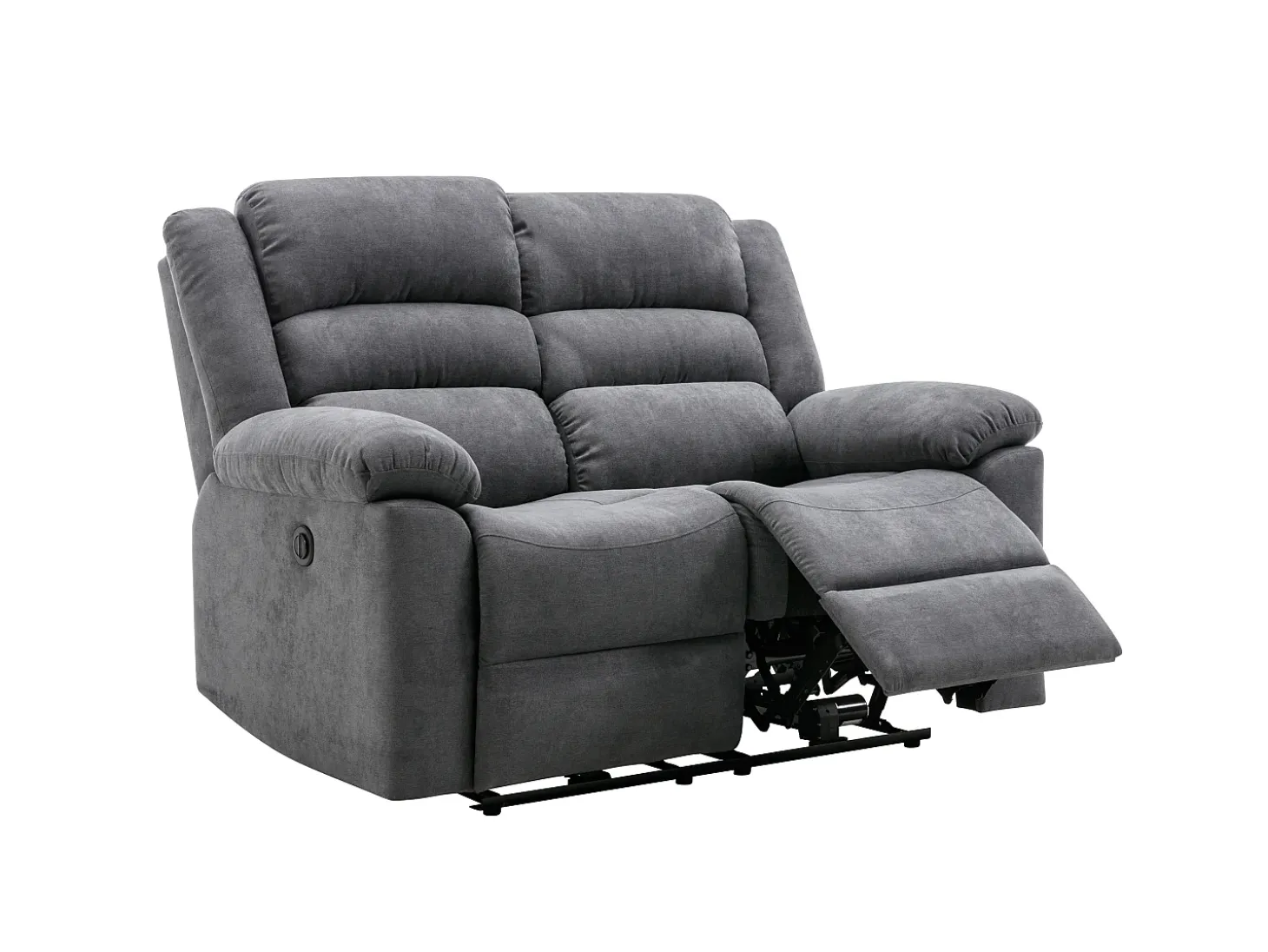 Sofá de 3 lugares e de 2 lugares articulados elétricos de tecido cinza BUROLO