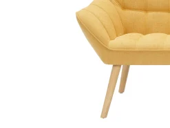 Sofá de 2 lugares e poltrona tecido amarelo mostarda CASERTA