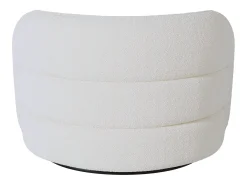 Sofá de 3 lugares e poltrona giratória em tecido bouclette branco LAPIOTA da Maison Céphy