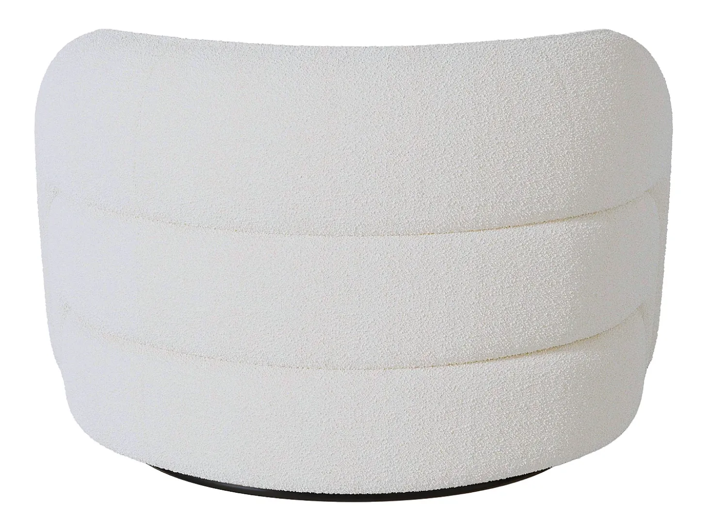 Sofá de 3 lugares e poltrona giratória em tecido bouclette branco LAPIOTA da Maison Céphy