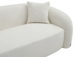 Sofá de 3 lugares e poltrona giratória em tecido bouclette branco LAPIOTA da Maison Céphy