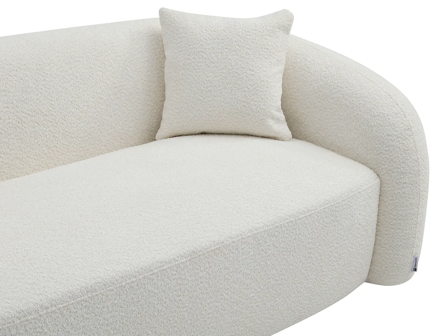 Sofá de 3 lugares e poltrona giratória em tecido bouclette branco LAPIOTA da Maison Céphy