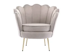 Sofá de 2 lugares e poltrona forma concha veludo taupe DANDELION