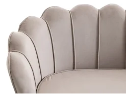Sofá de 2 lugares e poltrona forma concha veludo taupe DANDELION