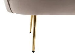 Sofá de 2 lugares e poltrona forma concha veludo taupe DANDELION