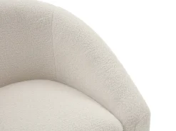 Sofá de 2 lugares e poltrona em tecido bouclé branco OSSANA