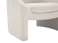 Sofá de 2 lugares e poltrona em tecido bouclé branco OSSANA