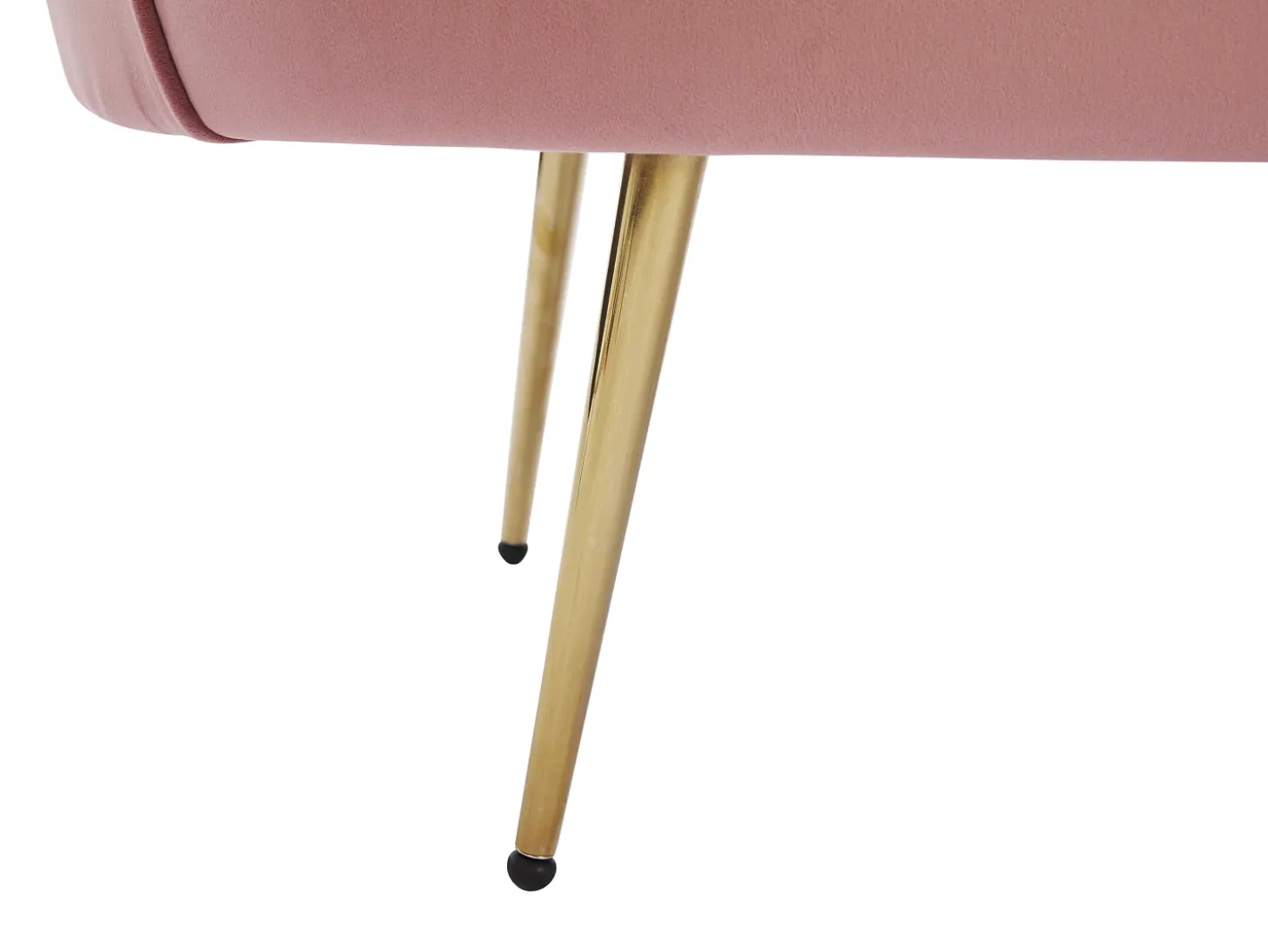 Sofá de 2 lugares e poltrona forma concha veludo cor-de-rosa DANDELION