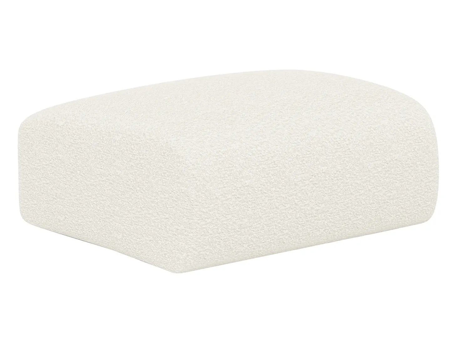 Sofá de 3 lugares e pufe tecido bouclé branco POGNI de Maison Céphy