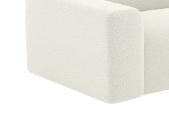 Sofá de 3 lugares e pufe tecido bouclé branco POGNI de Maison Céphy