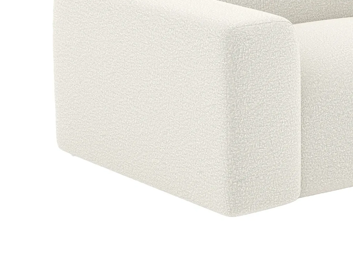 Sofá de 3 lugares e pufe tecido bouclé branco POGNI de Maison Céphy