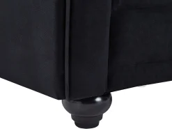 Sofá de 3 lugares e sofá de 2 lugares veludo preto com botões efeito cristal CHESTERFIELD