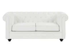 Sofá de 3 lugares e sofá de 2 lugares pele sintética branco CHESTERFIELD