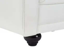 Sofá de 3 lugares e sofá de 2 lugares pele sintética branco CHESTERFIELD