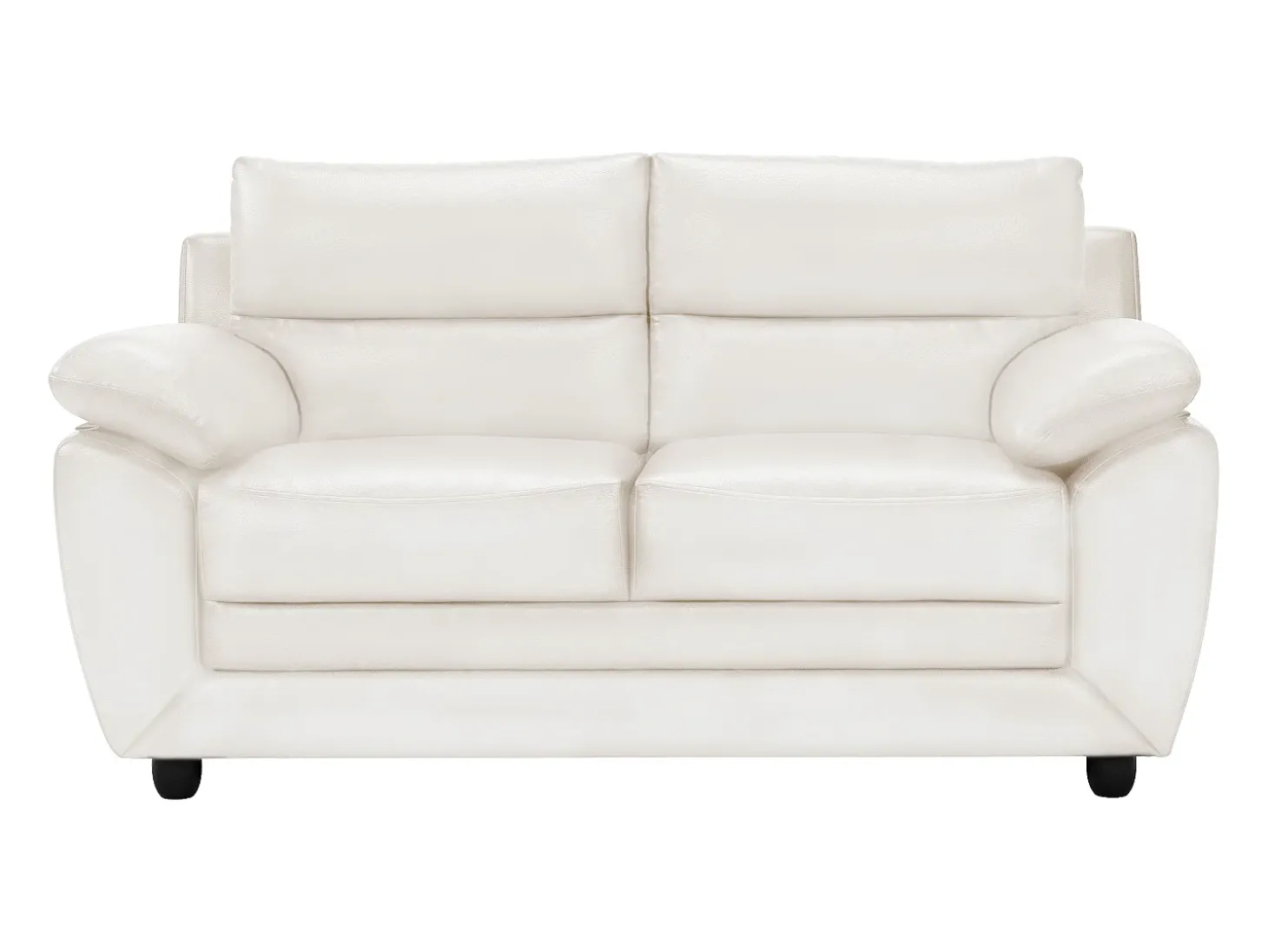 Sofá de 2 lugares elegante em pele sintética Branco - MANOA