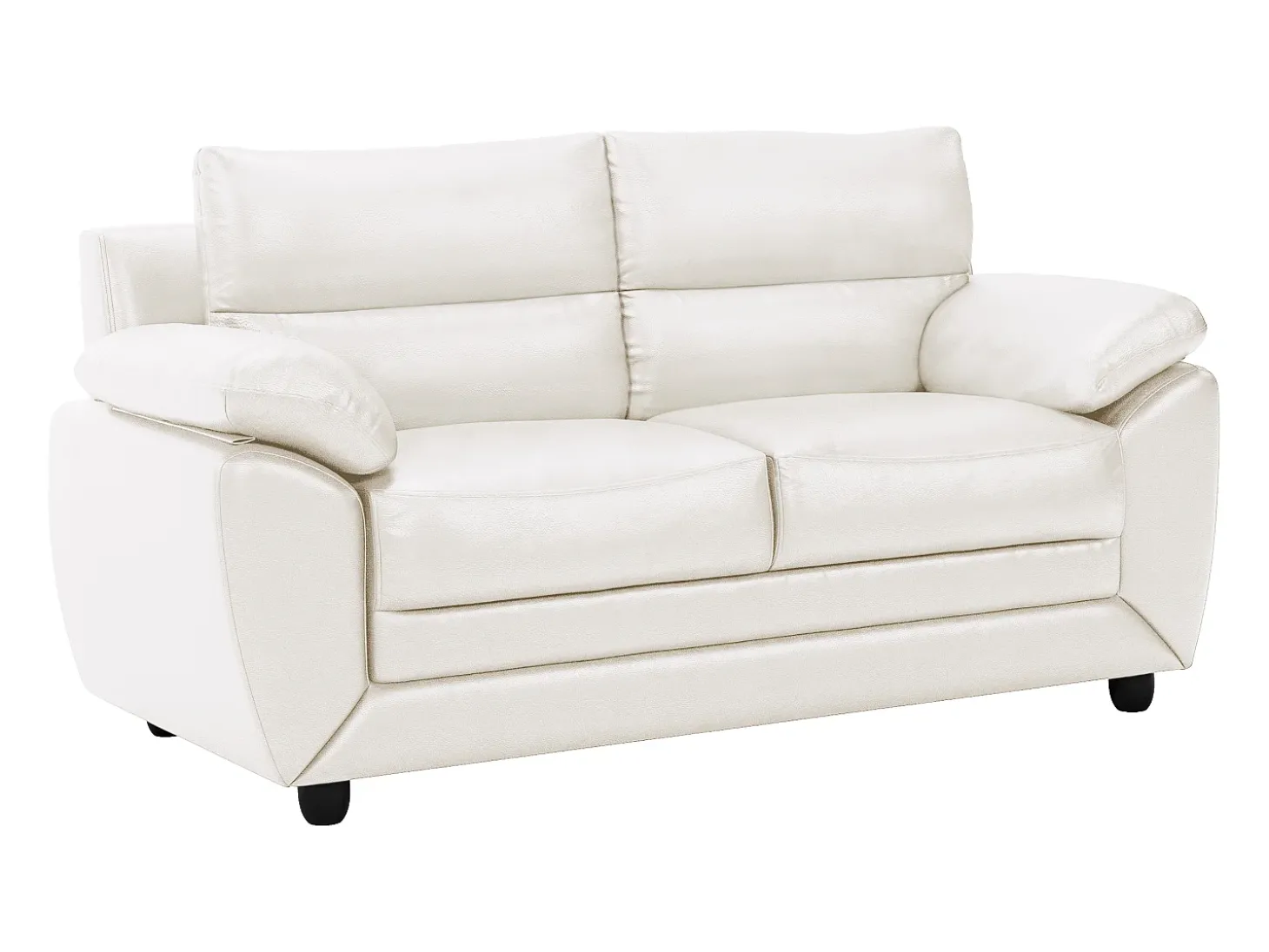 Sofá de 2 lugares elegante em pele sintética Branco - MANOA