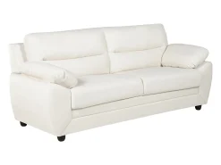 Sofá de 3+2 lugares elegante em pele sintética Branco - MANOA