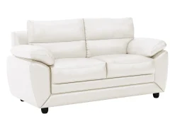Sofá de 3+2 lugares elegante em pele sintética Branco - MANOA