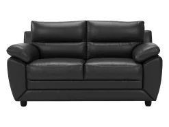 Sofá de 2 lugares elegante em pele sintética Preto - MANOA