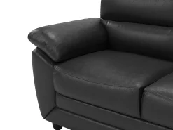 Sofá de 2 lugares elegante em pele sintética Preto - MANOA