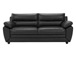 Sofá de 3+2 lugares elegante em pele sintética Preto - MANOA