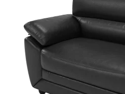 Sofá de 3+2 lugares elegante em pele sintética Preto - MANOA