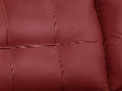 Sofá de 2 lugares em couro bovino - Vermelho - AVELÃ