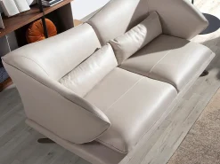 Sofá de 3 lugares em pele cinzenta taupe 6146 ANGEL CERDA
