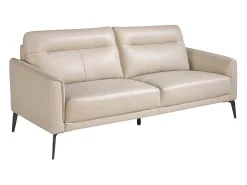 Sofá de 3 lugares em pele cinzenta taupe 6138 ANGEL CERDA