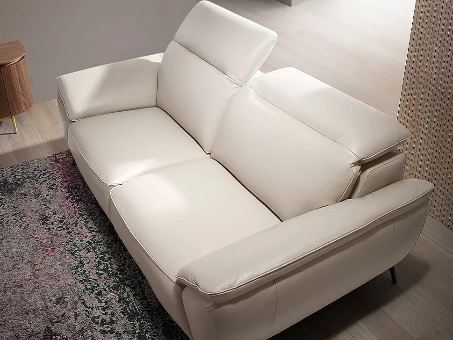 Sofá de 2 lugares em pele taupe 6131 ANGEL CERDA