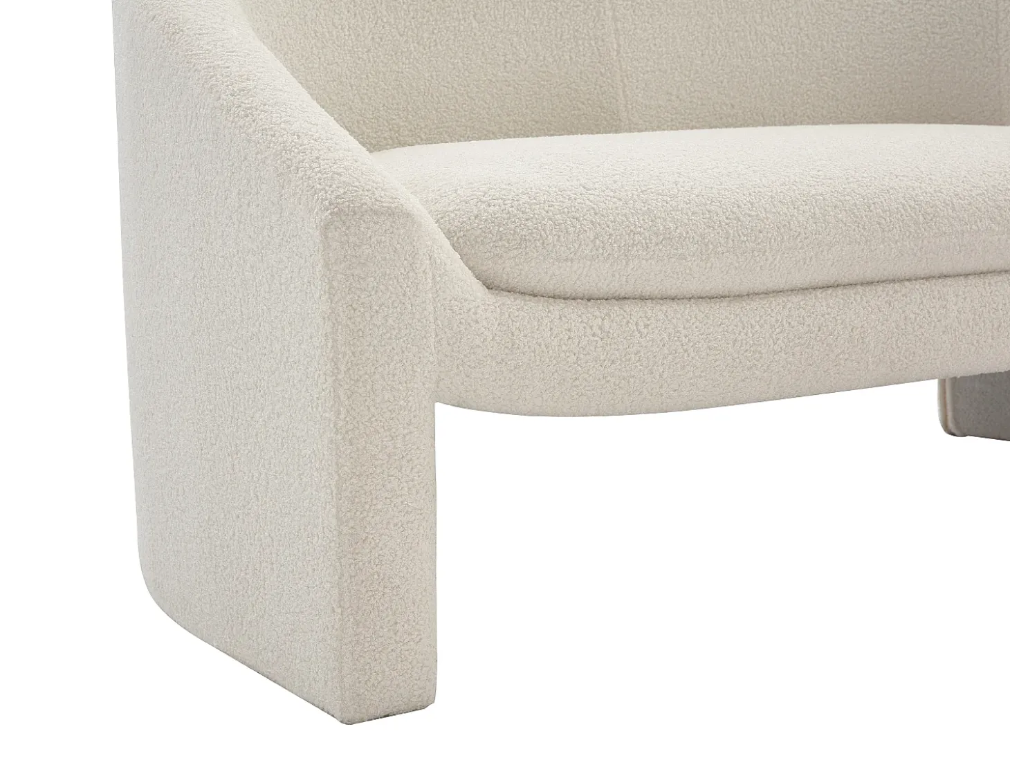 Sofá de 2 lugares em tecido bouclé cor branco OSSANA