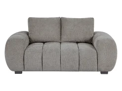 Sofá de 2 lugares em tecido cinza acolchoado estilo design BERENIA
