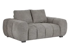 Sofá de 2 lugares em tecido cinza acolchoado estilo design BERENIA