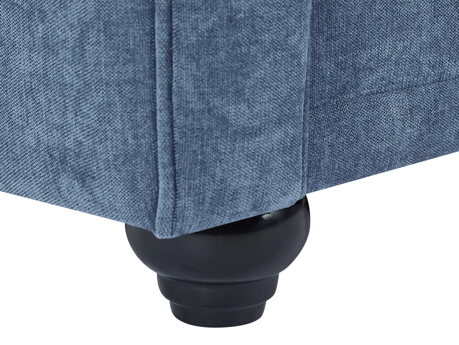 Sofá de 3 lugares em tecido de cor azul CHESTERFIELD