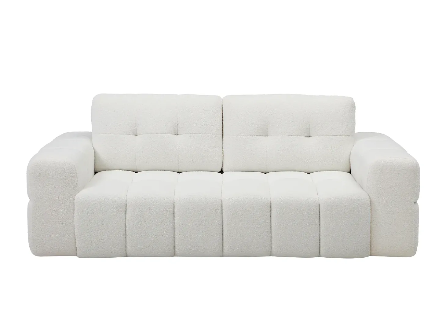 Sofá de 2 lugares em tecido bouclé branco. SOPELANA