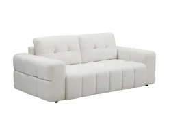 Sofá de 2 lugares em tecido bouclé branco. SOPELANA
