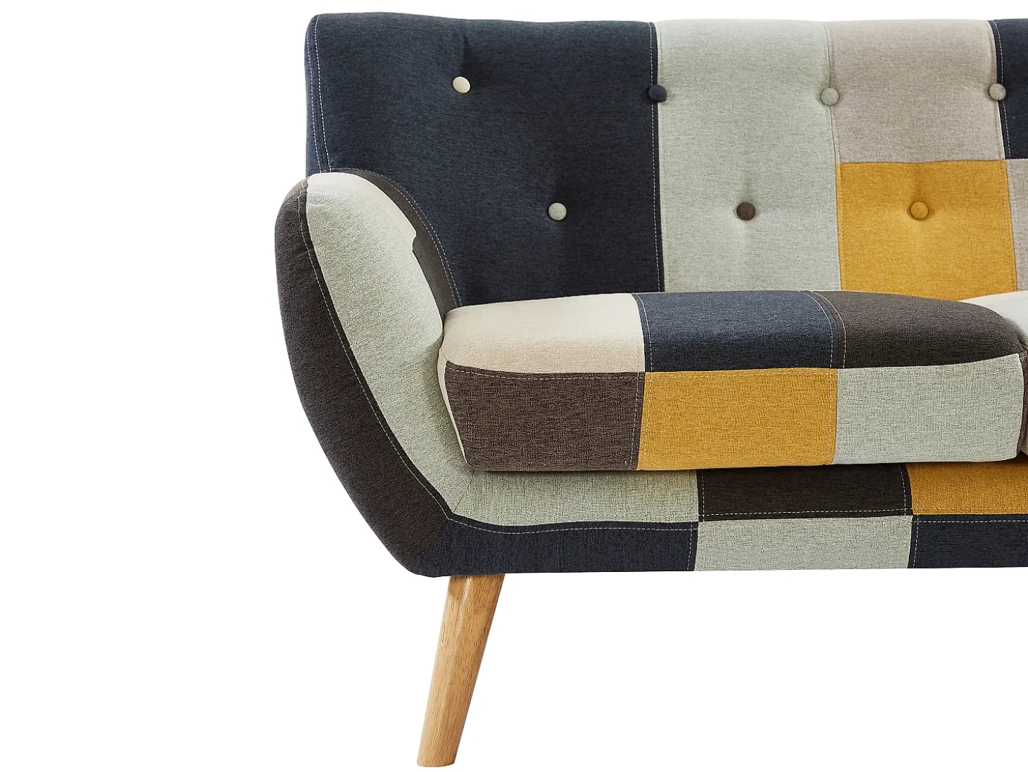 Sofá de 3 lugares em tecido patchwork estilo escandinavo SERTI II