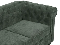 Sofá de 2 lugares em tecido de cor verde CHESTERFIELD